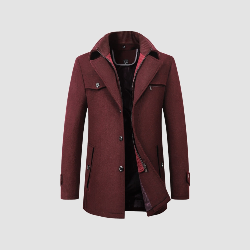 Old Money Mid-Length Woolen Coat Business Casual Style