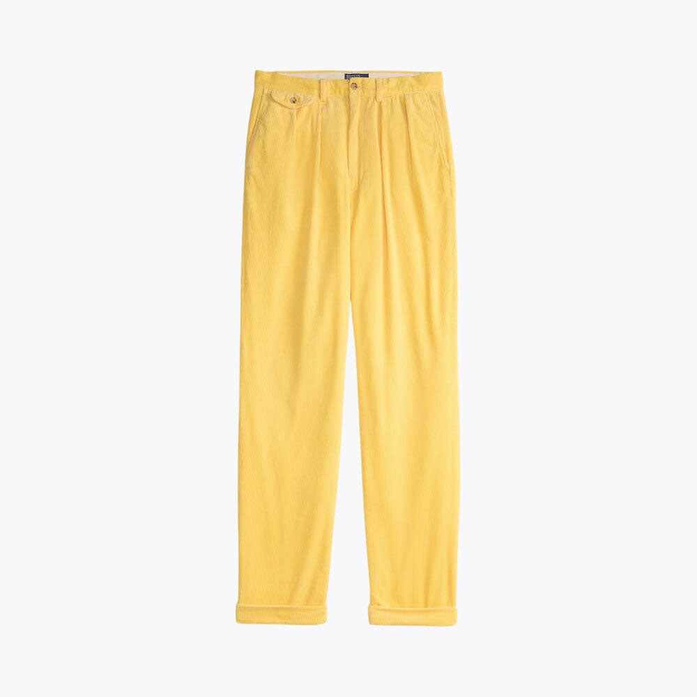 Men’s Relaxed Fit Pleated Cotton Corduroy Pants