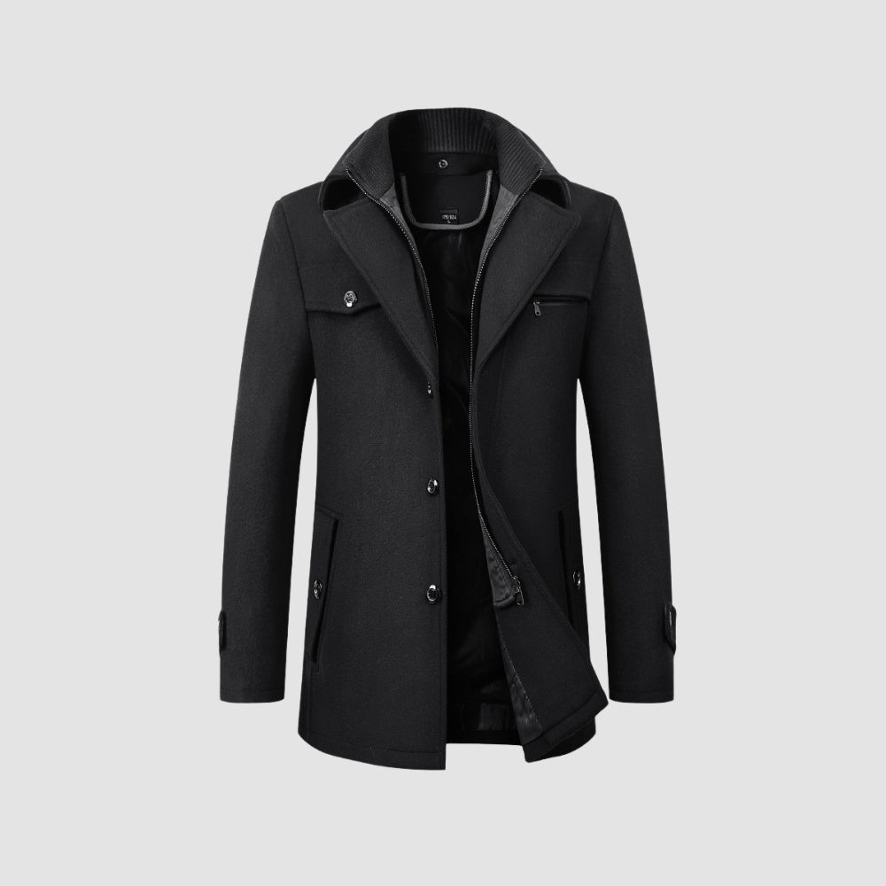 Old Money Mid-Length Woolen Coat Business Casual Style