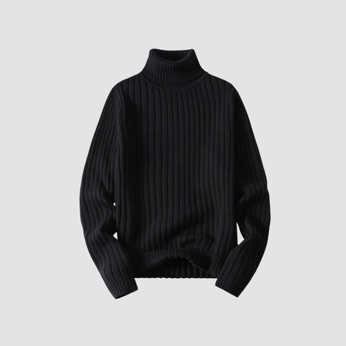 Old Money Twisted Turtleneck Knit Sweater