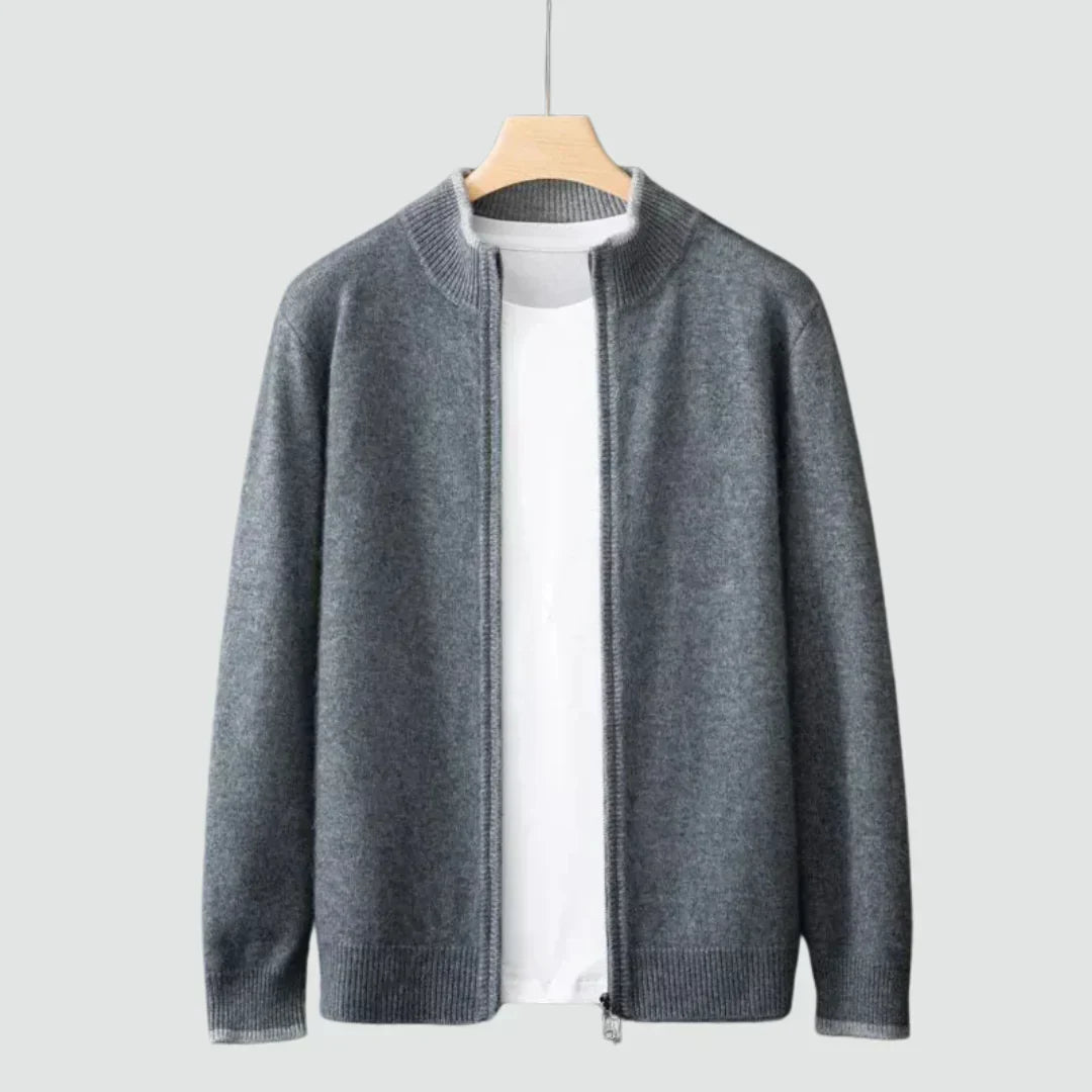 Old Money Pure Cashmere Zip Cardigan
