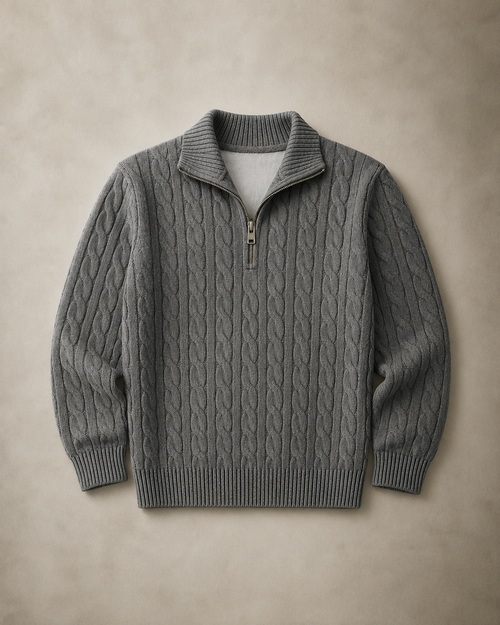 Men's Cable-Knit Quarter-Zip Sweater — Norwood Ashford