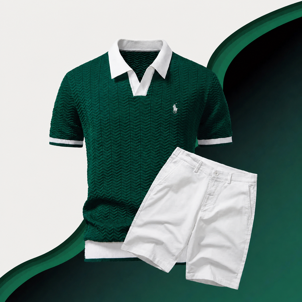 Men’s Slim Fit Cotton Shirt and Shorts Set