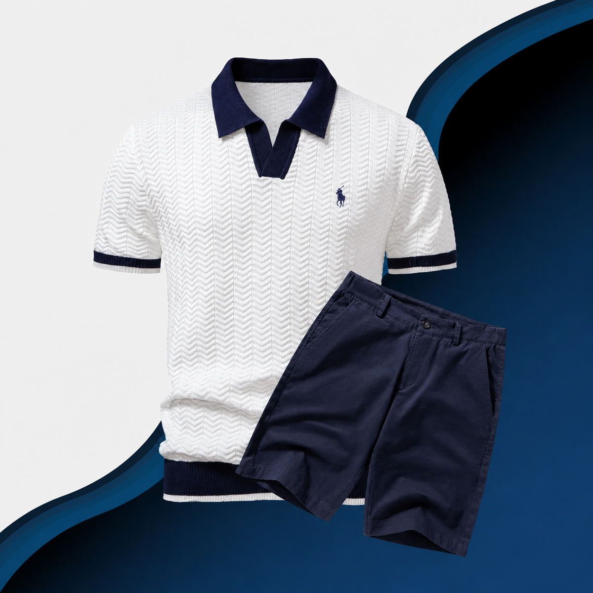 Men’s Slim Fit Cotton Shirt and Shorts Set