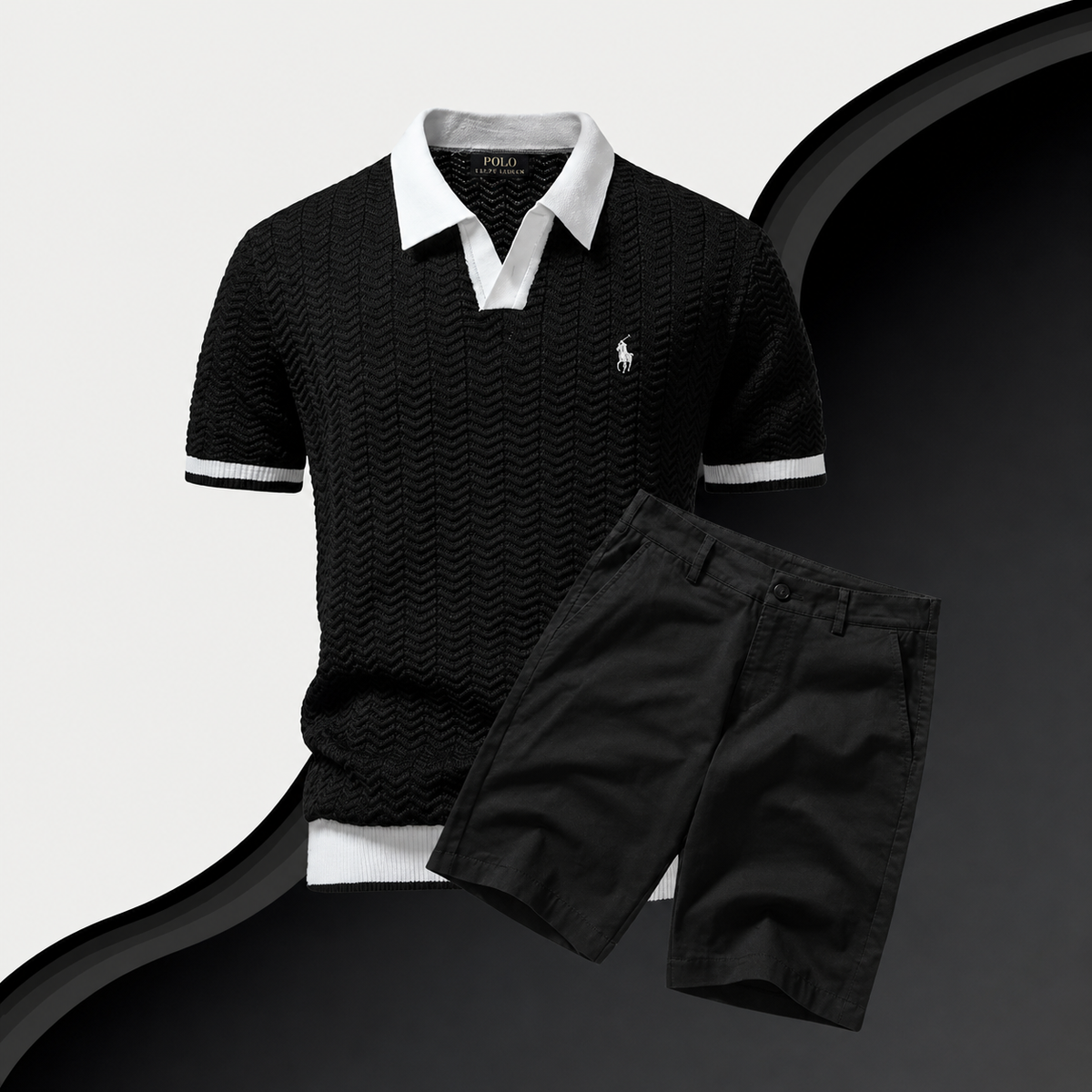 Men’s Slim Fit Cotton Shirt and Shorts Set