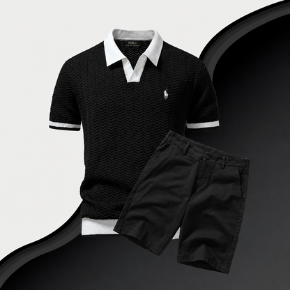 Men’s Slim Fit Cotton Shirt and Shorts Set