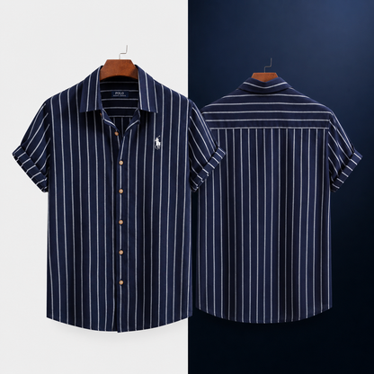 Men’s Relaxed Fit Striped Shirt and Shorts Set