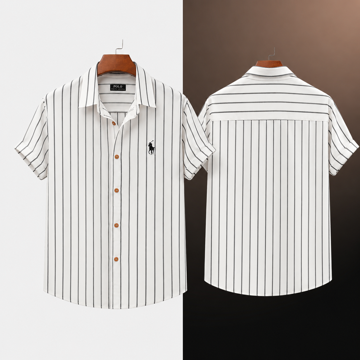 Men’s Relaxed Fit Striped Shirt and Shorts Set
