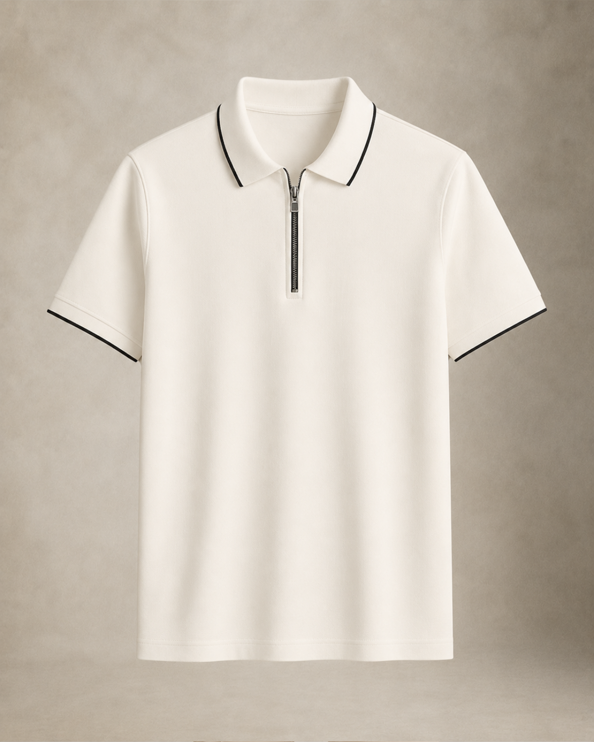 Polo Shirt Signature Zip White — Norwood
