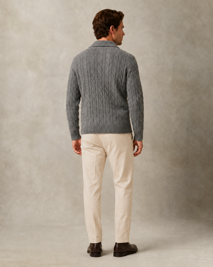 Men's Cable-Knit Quarter-Zip Sweater — Norwood Ashford