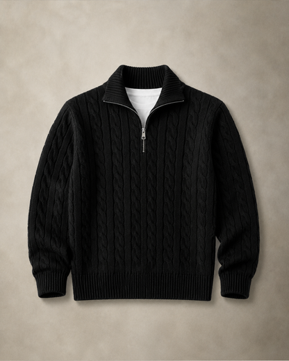 Men's Cable-Knit Quarter-Zip Sweater — Norwood Ashford