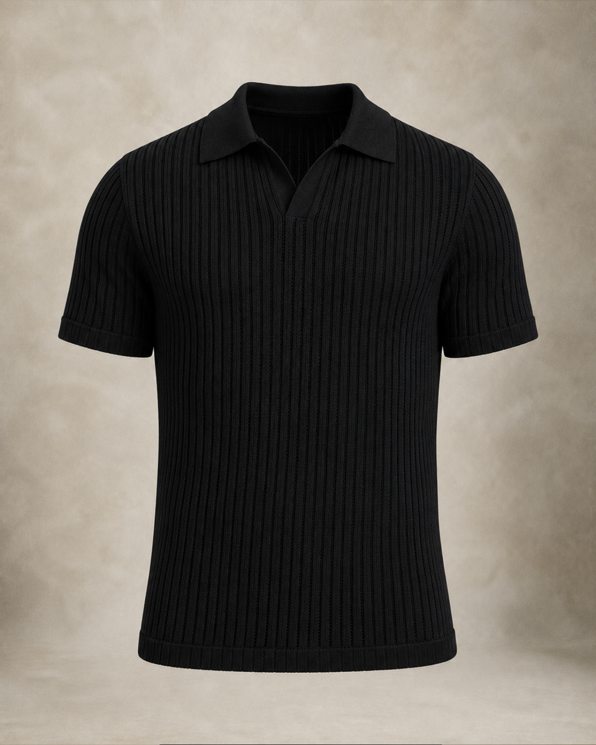Knit Polo Shirt Black — Norwood Saville