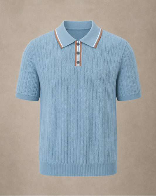 Knit Polo Shirt — Norwood Riviera (Light Blue)