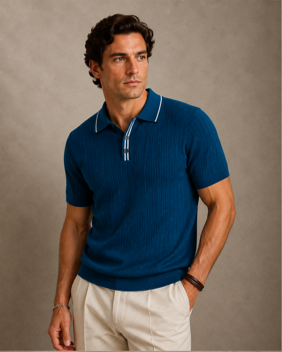 Knit Polo Shirt — Norwood Riviera (Navy Blue)