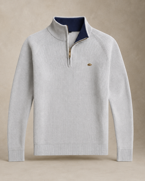 Quarter-Zip Sweater Grey — Norwood Fairfax