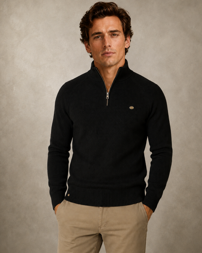 Quarter-Zip Sweater Black — Norwood Fairfax