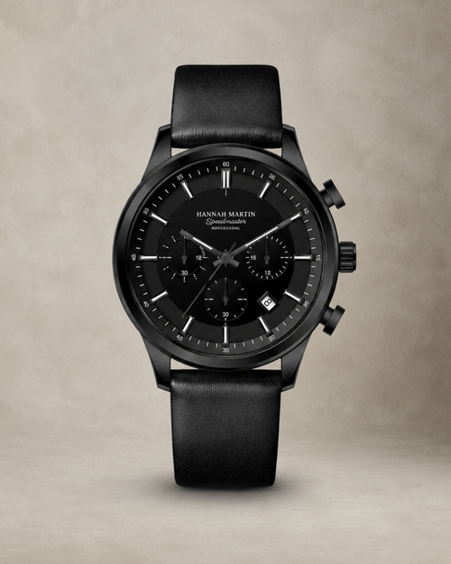 Men's Black Leather Watch — Norwood Luxemiro