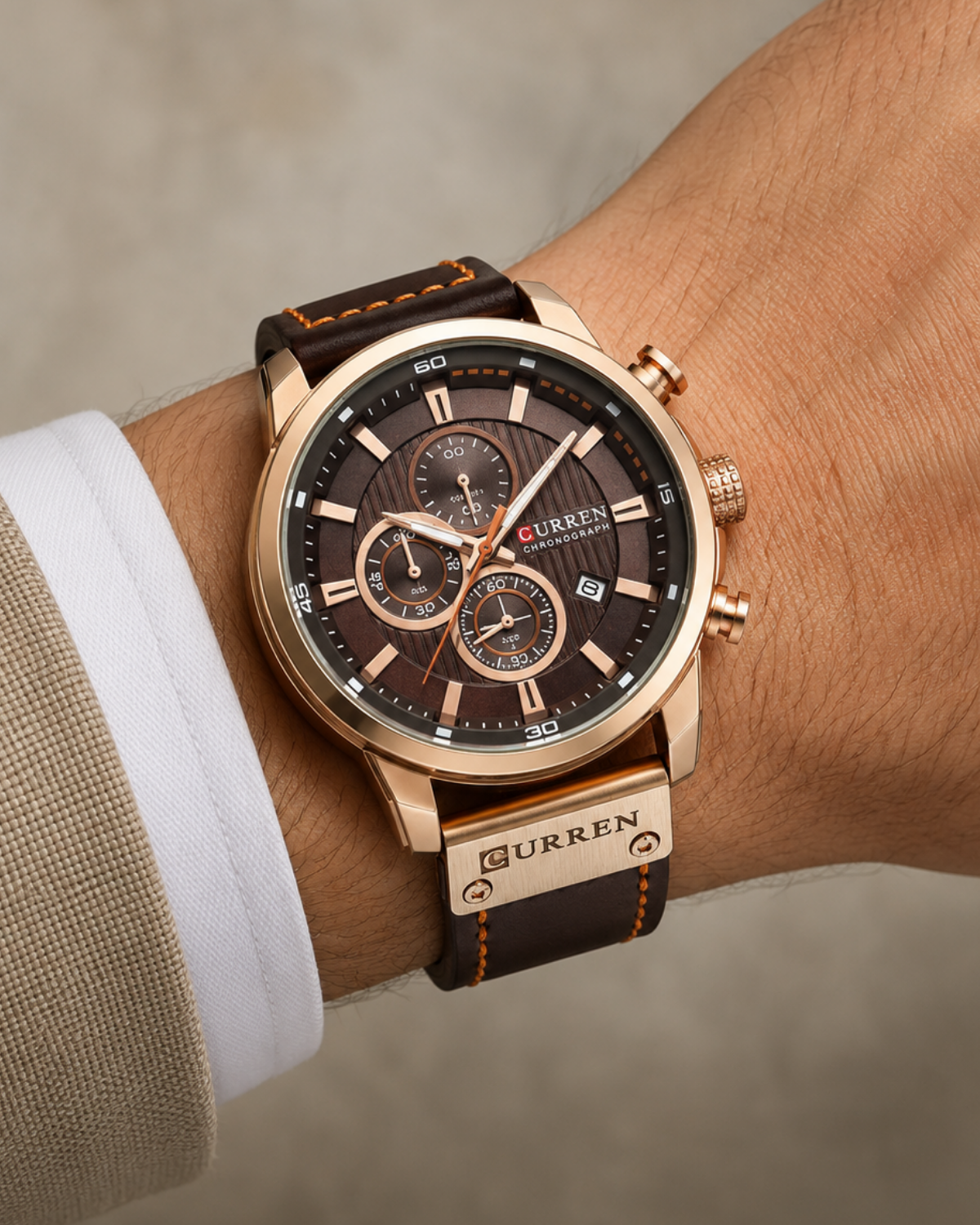 Men's Chronograph Premium Leather Watch — Norwood Dominus