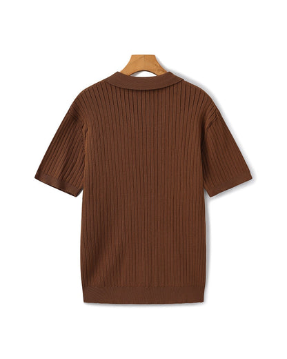 Premium Ribbed Knit Polo