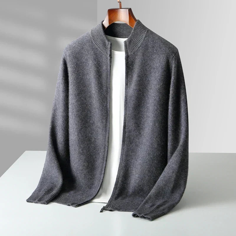 Old Money Men’s Cashmere Zip Jacket