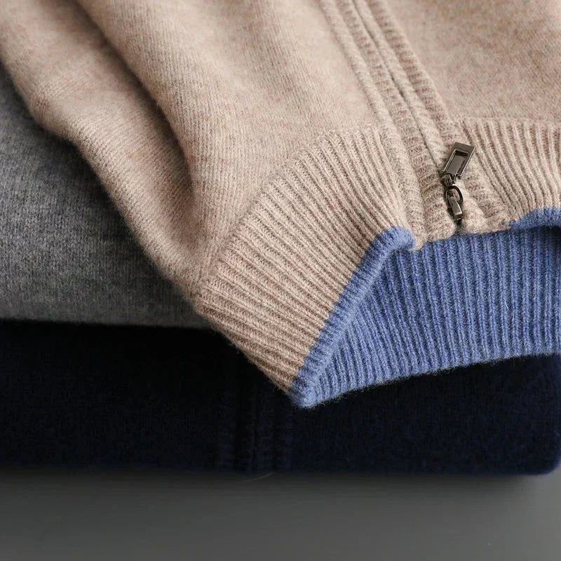 Old Money Pure Cashmere Zip Cardigan
