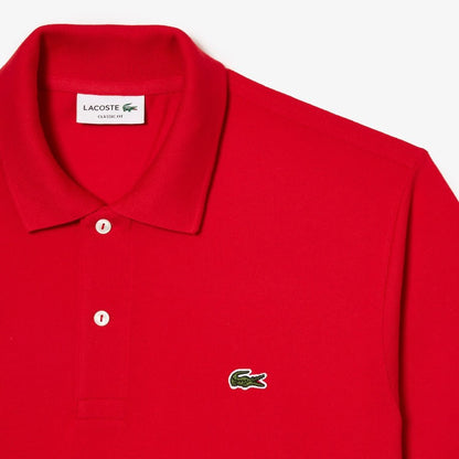 Pique Cotton Polo Shirt red