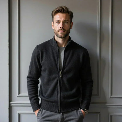 Old Money Pure Cashmere Zip Cardigan