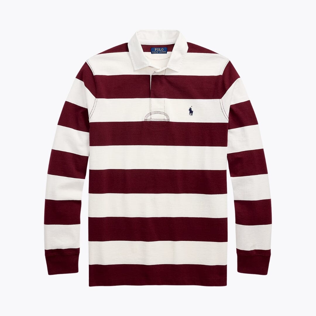 Men’s Classic Fit Striped Cotton Rugby Shirt