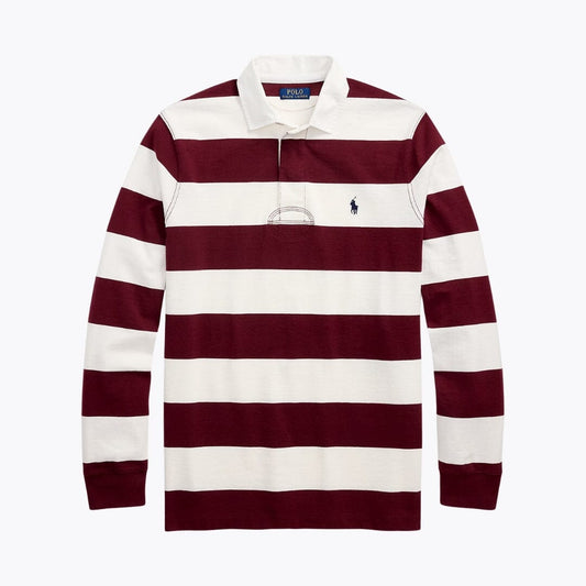 Men’s Classic Fit Striped Cotton Rugby Shirt