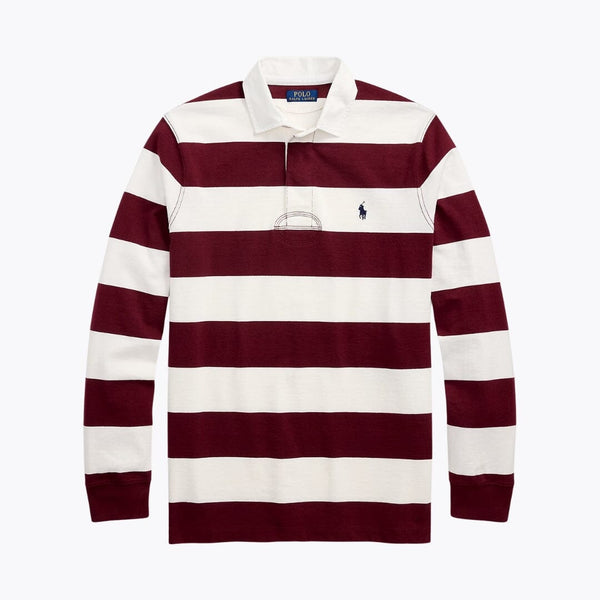 Men’s Classic Fit Striped Cotton Rugby Shirt