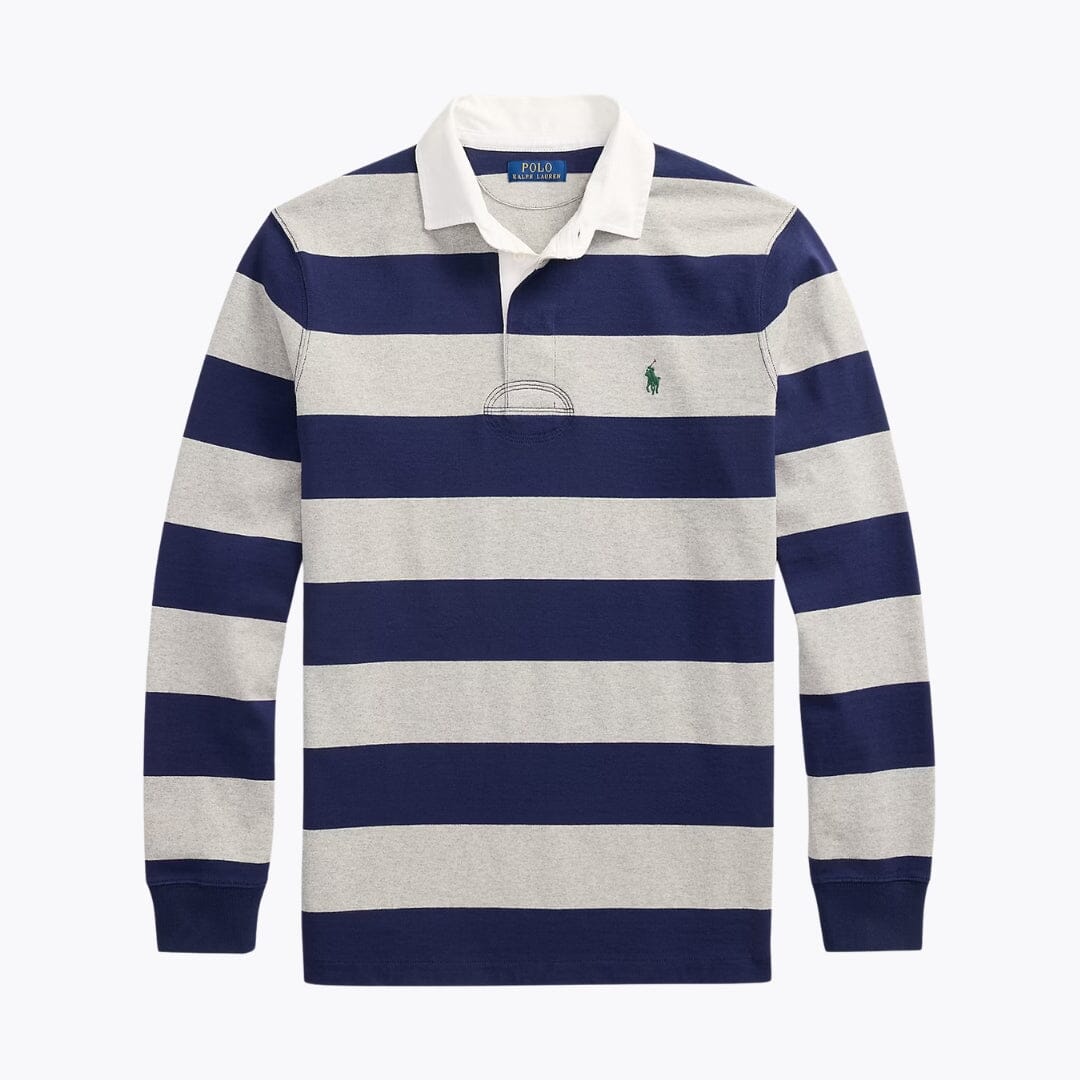 Men’s Classic Fit Striped Cotton Rugby Shirt