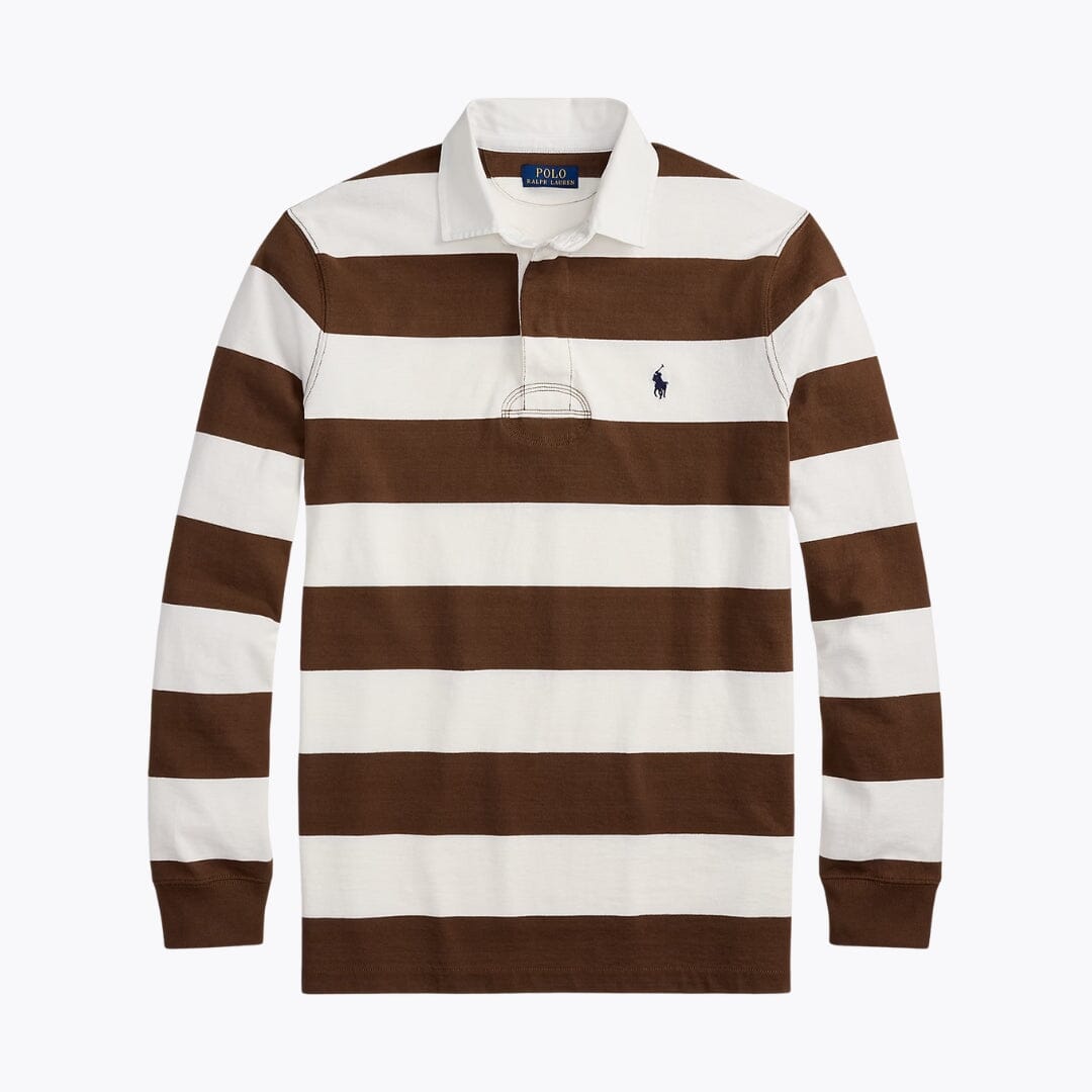 Men’s Classic Fit Striped Cotton Rugby Shirt