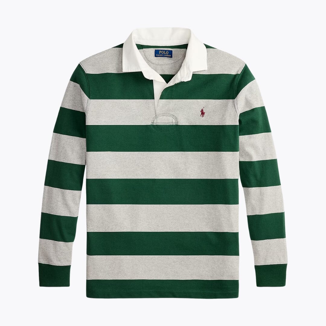 Men’s Classic Fit Striped Cotton Rugby Shirt