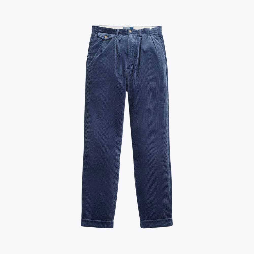 Men’s Relaxed Fit Pleated Cotton Corduroy Pants