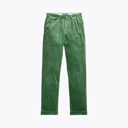 Men’s Relaxed Fit Pleated Cotton Corduroy Pants