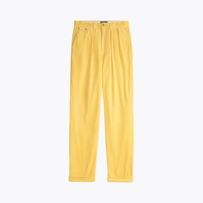 Men’s Relaxed Fit Pleated Cotton Corduroy Pants