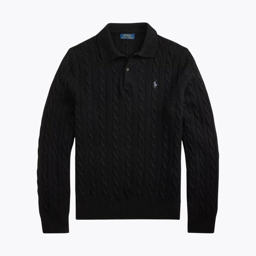 Men’s Wool-Cashmere Button-Collar Sweater