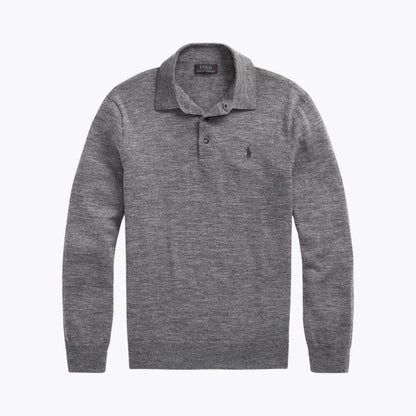 Men’s Fit Wool Collared Sweater
