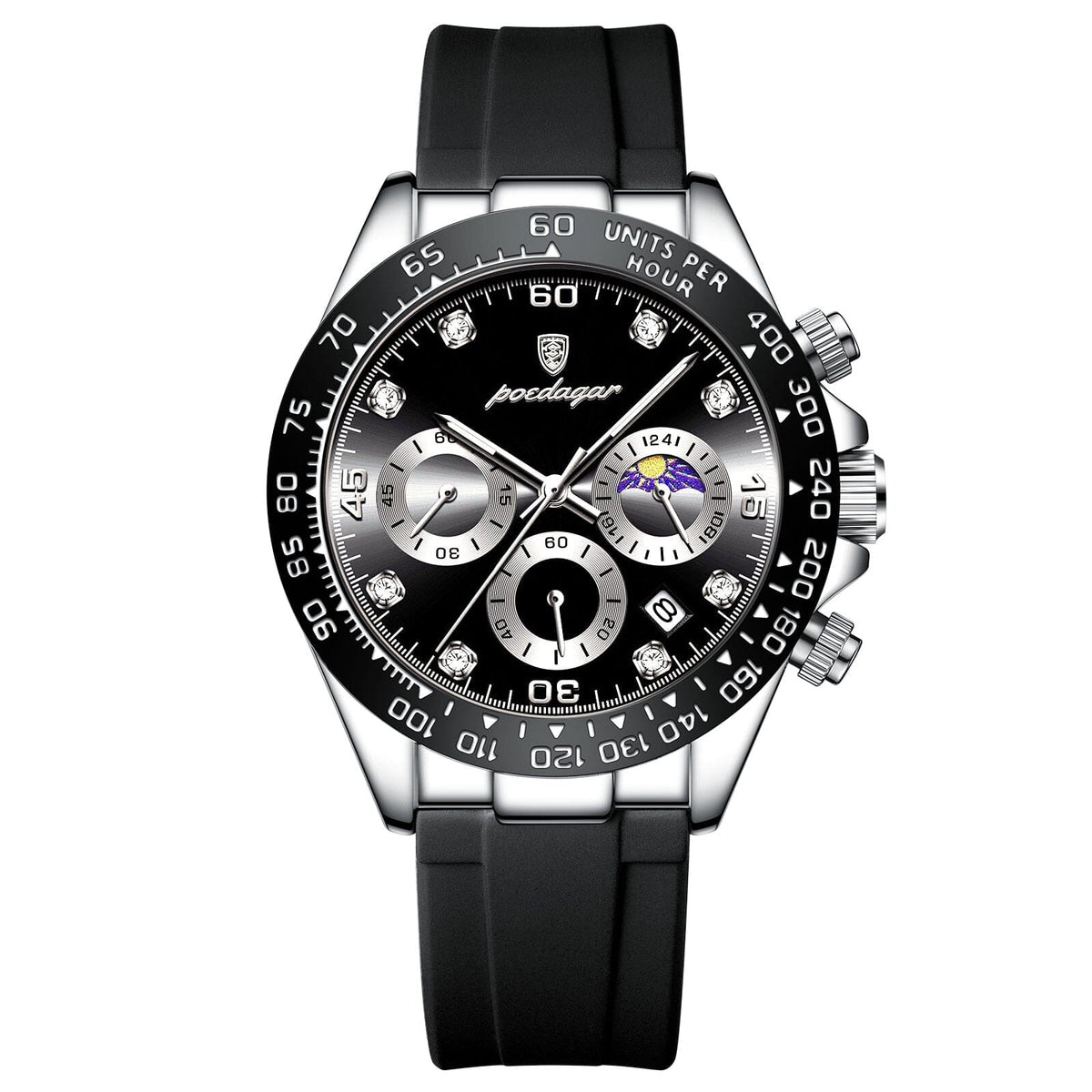 POEDAGAR Watch Chronograph Fase Date