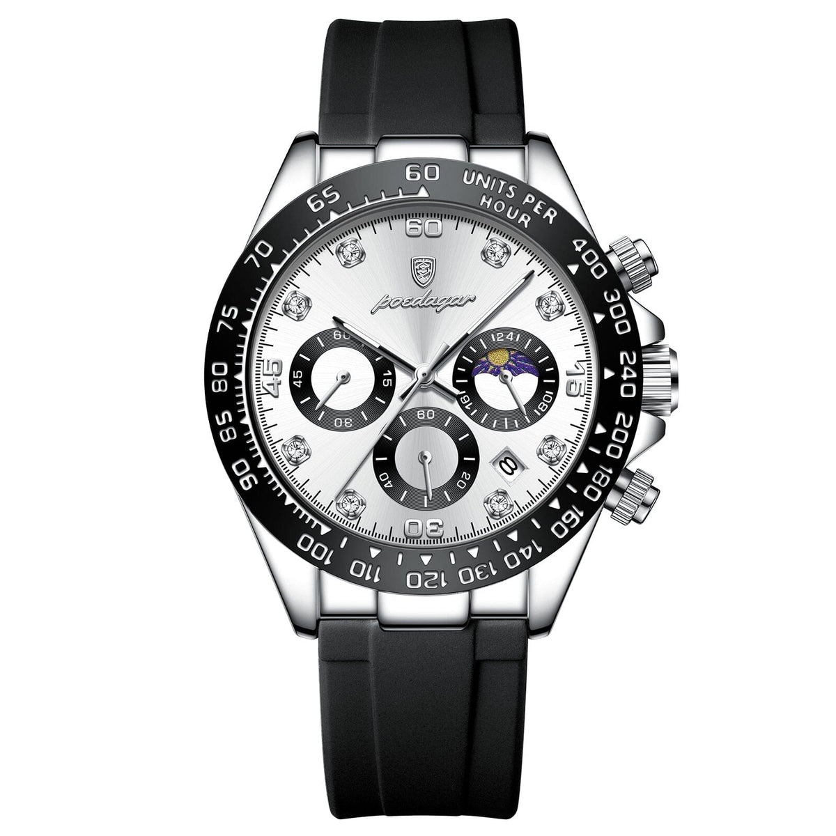 POEDAGAR Watch Chronograph Fase Date