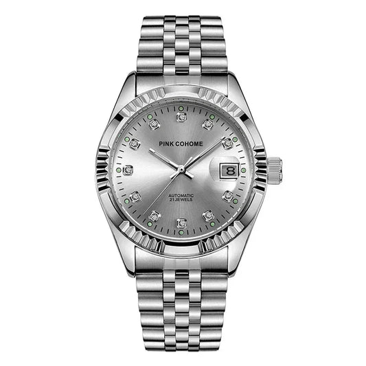 POEDAGAR Watch Pink Cohome Automatic